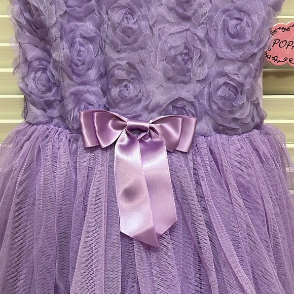 Popatu Girls Floral Sleeveless Fit and Flare Dress in Purple. - Picture 6 of 14